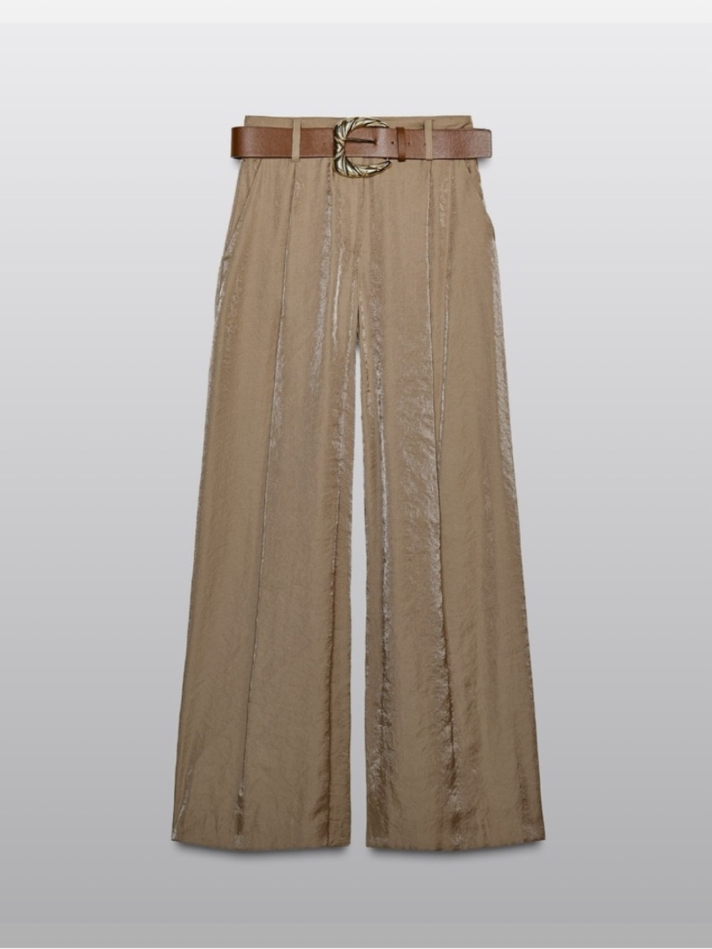 Zara NWT wide leg pants with belt 1478/178 - Picture 3 of 11